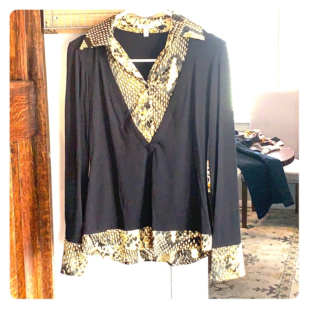 Long Sleeve snake skin blouse from Cache